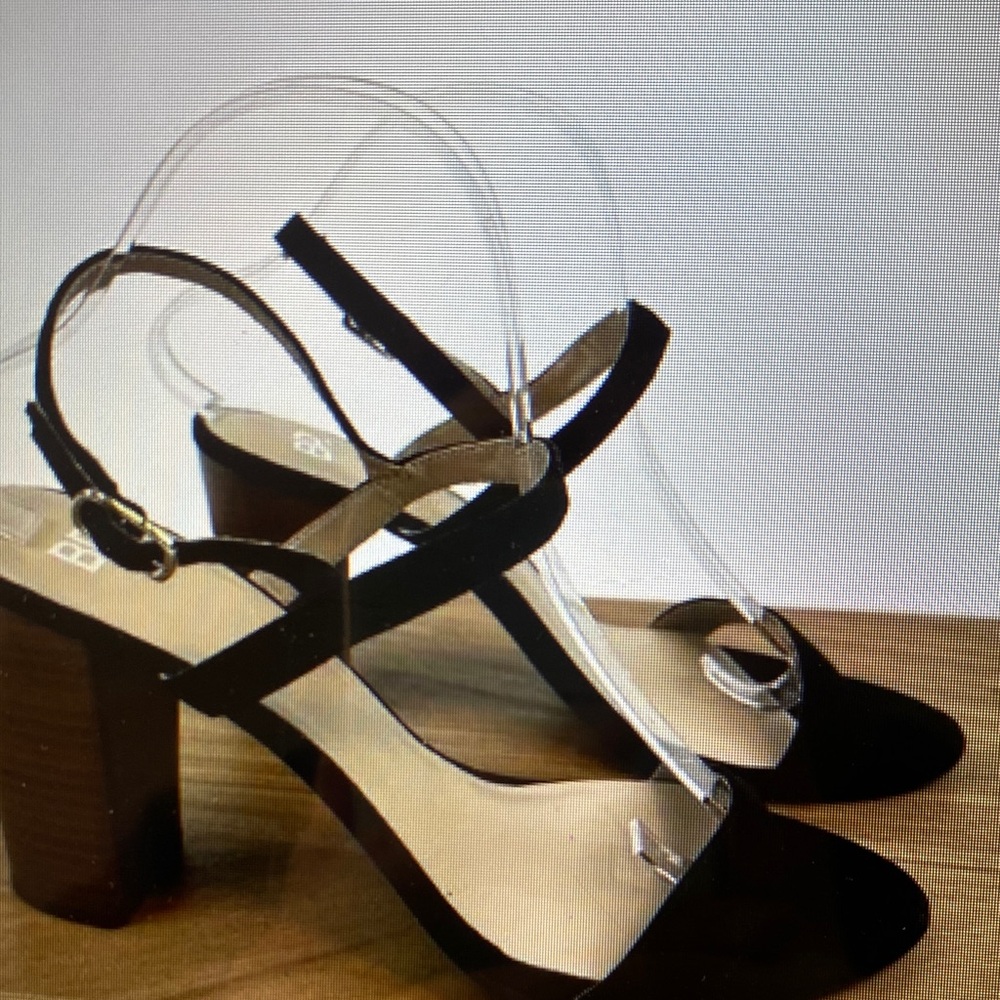 BP Black Strappy Block Heels